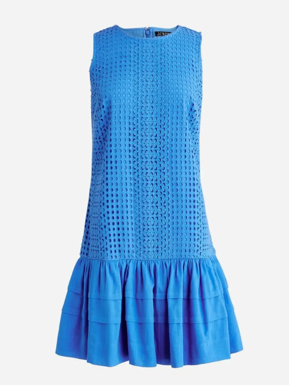 J. Crew Pleated Hem Eyelet Shift Dress